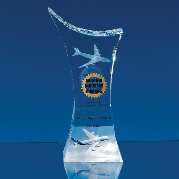 Promotional 18.5cm Optical Crystal Pointed Slope Award