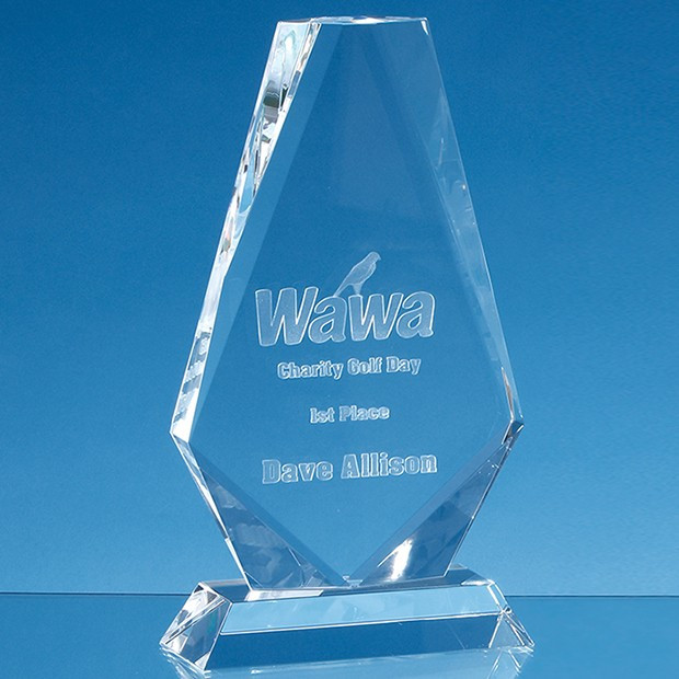 Promotional 17.5cm Optical Crystal Cropped Iceberg Award