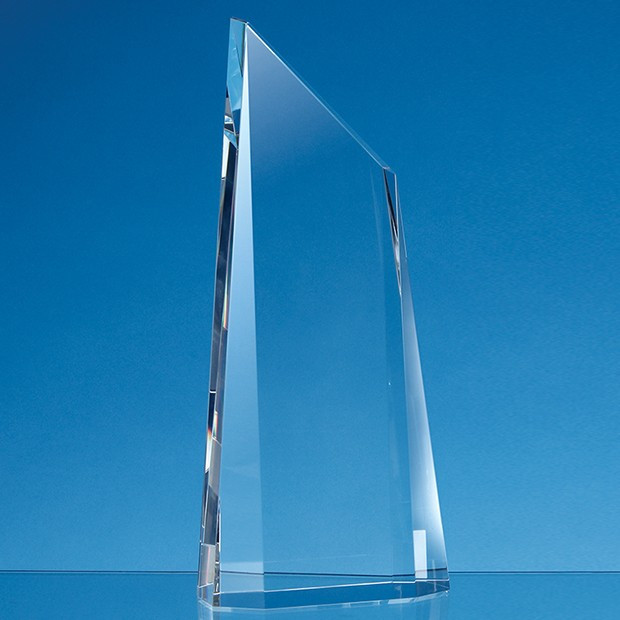 Promotional 18cm Optical Crystal Facetted Peak Award