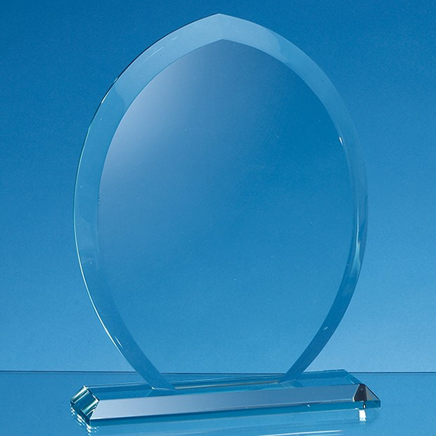 Promotional 15cm x 12cm x 15mm Jade Glass Tear Drop Award