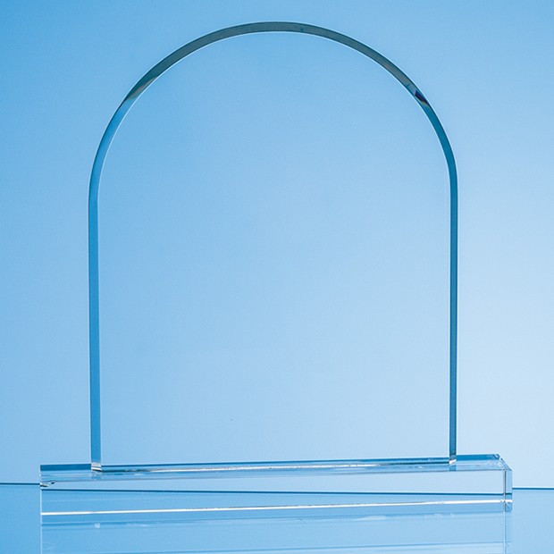 Promotional 22cm Optical Crystal mounted Arch Award