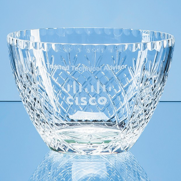 Promotional 20.5cm Lead Crystal Panelled Fruit Bowl