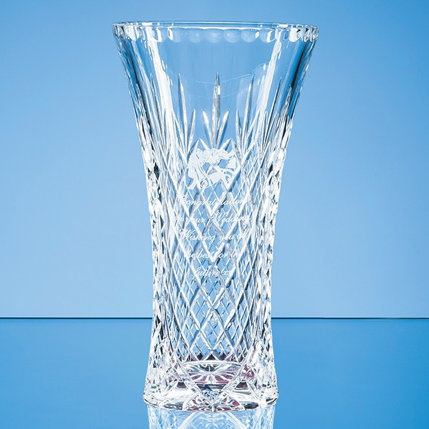 Promotional 25.5cm Lead Crystal Panelled Flared Vase