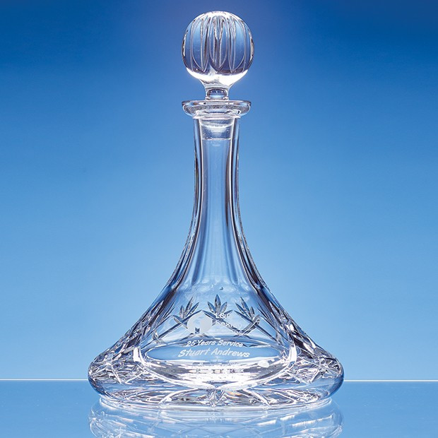 Promotional 0.85ltr Lead Crystal Panelled Ships Decanter