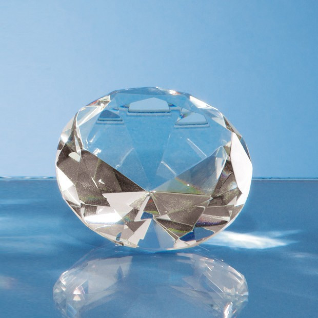 Promotional 6cm Optical Crystal Clear Diamond Paperweight