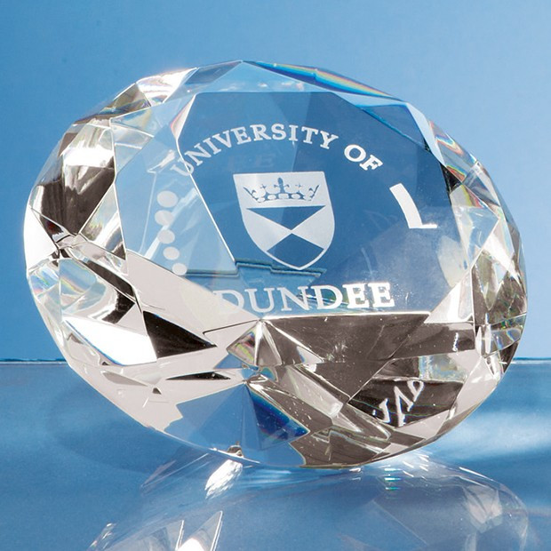 Promotional 10cm Optical Crystal Clear Diamond Paperweight