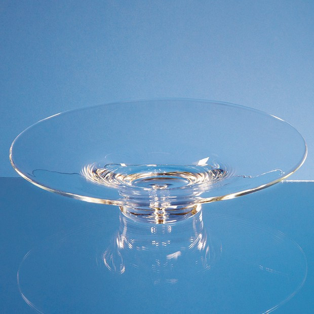 Promotional 35cm Handmade Bubble Base Shallow Bowl