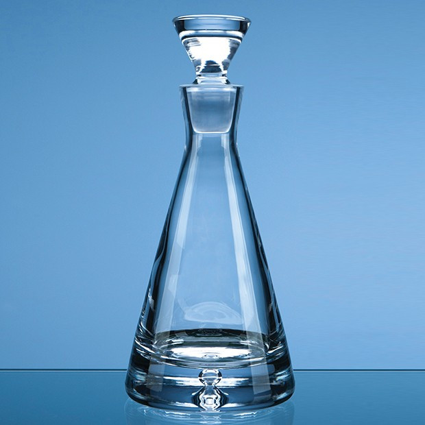 Promotional 0.37ltr Handmade Bubble Base Pyramid Decanter