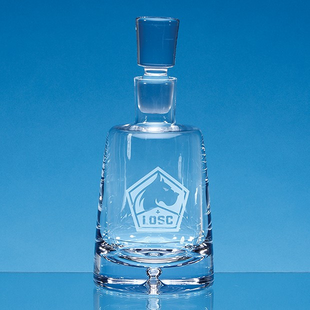 Promotional 0.95ltr Handmade Bubble Base Holding Company Decanter