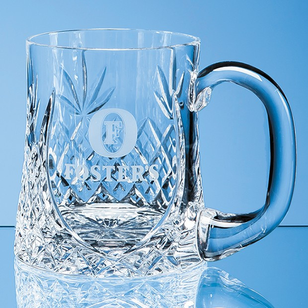 Promotional 0.425ltr Lead Crystal Sloped Panel Tankard