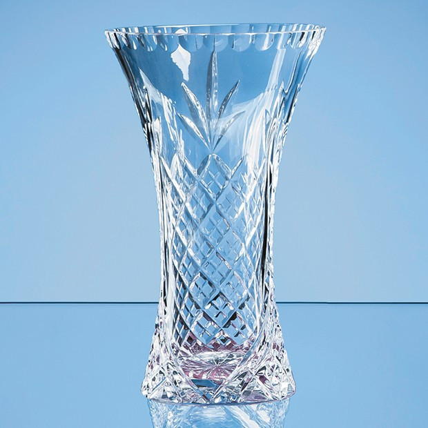 Promotional 23cm Lead Crystal Panelled Flared Vase