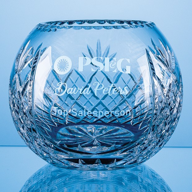 Promotional 18cm Lead Crystal Panelled Round Bowl