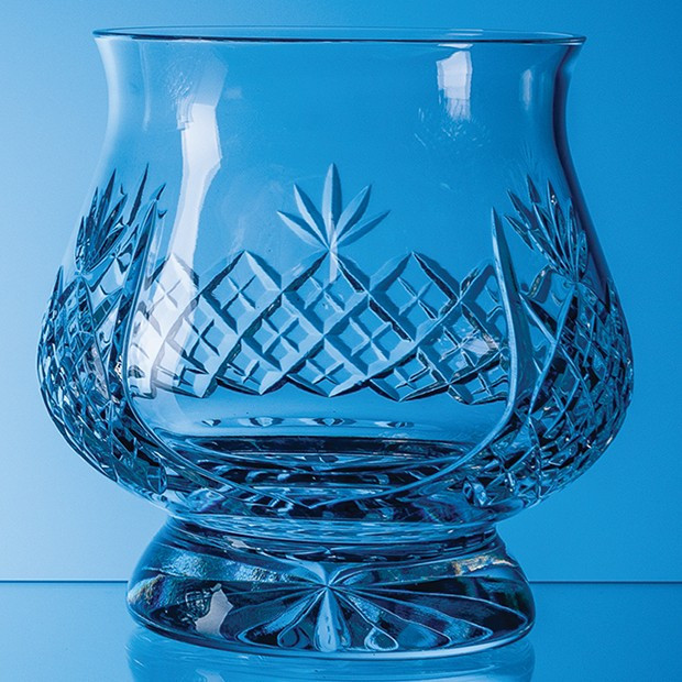 Promotional 18cm Lead Crystal Panelled Hurricane Bowl