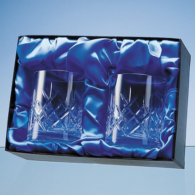 Promotional Whisky Tumbler Pair Satin Lined Presentation Box