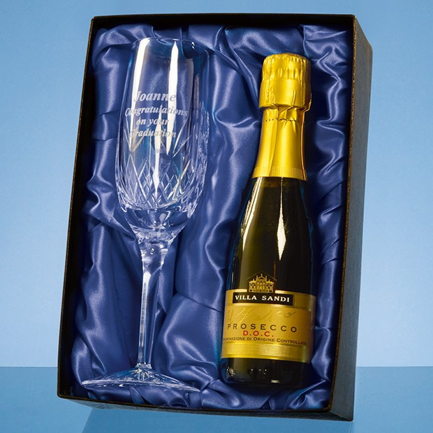 Promotional Single Champagne Flute Gift Set with a 20cl Bottle of Prosecco