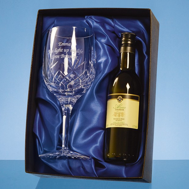 Promotional Single Goblet Gift Set with a 18.7cl Bottle of White Wine