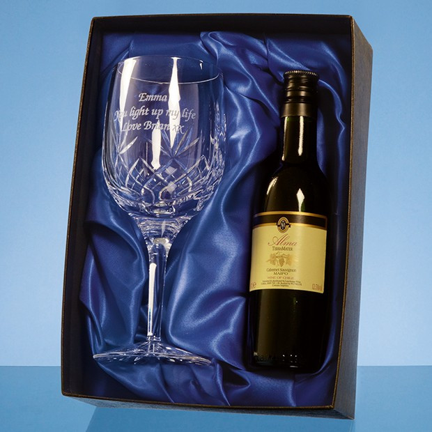 Promotional Single Goblet Gift Set with a 18.7cl Bottle of Red Wine