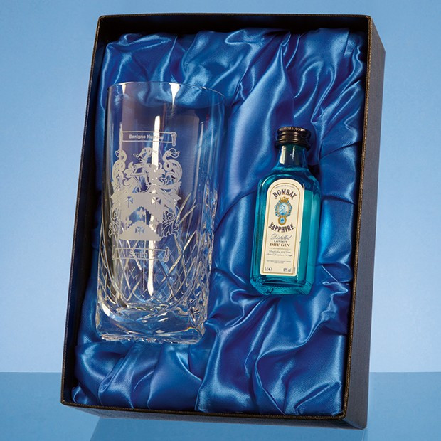 Promotional High Ball Gift Set with a 5cl Miniature Bottle of Gin