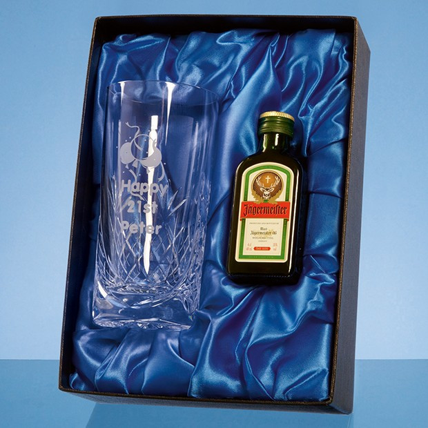 Promotional High Ball Gift Set with a 5cl Miniature Bottle of Jagermeister