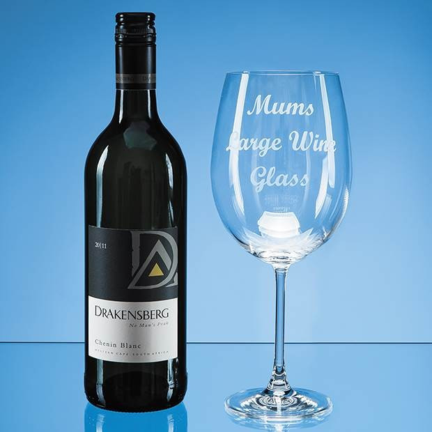 Promotional 850ml 'Grande Vino' Full Bottle of Wine Glass*