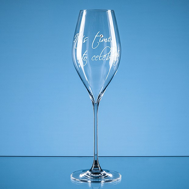 Promotional 320ml 'It's time to celebrate' Diamante Prosecco Glass