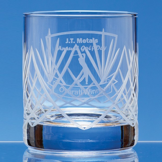 Promotional 320ml Panel Whisky Tumbler with Frost Cutting