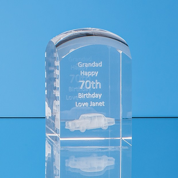 Promotional 17.5cm x 7.5cm x 7.5cm Optical Crystal Dome Tower