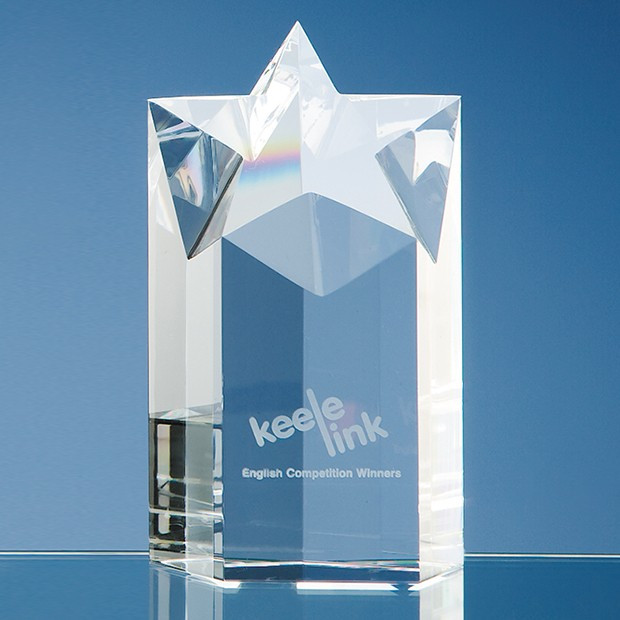 Promotional 15cm Optical Crystal Star Column Award