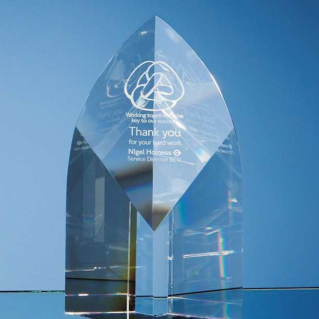 Promotional 20cm Optical Crystal Arch Award