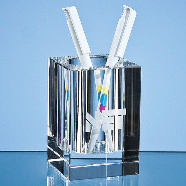 Promotional 10.5cm Optical Crystal Pen Holder