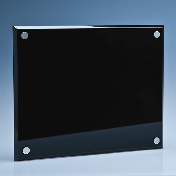 Promotional 25cm x 20cm Onyx Black Wall Display Plaque inc Fixing Kit