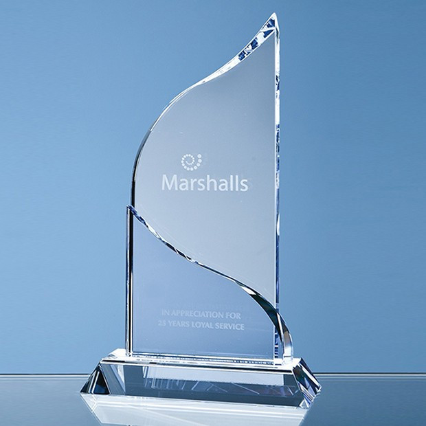 Promotional 22cm Optical Crystal Grand Bleu Award