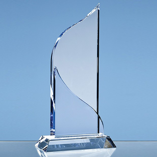 Promotional 25.5cm Optical Crystal Grand Bleu Award