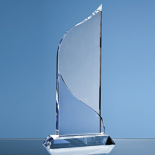 Promotional 28cm Optical Crystal Grand Bleu Award