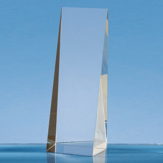 Promotional 19.5cm Optical Crystal Wedge Rectangle Award