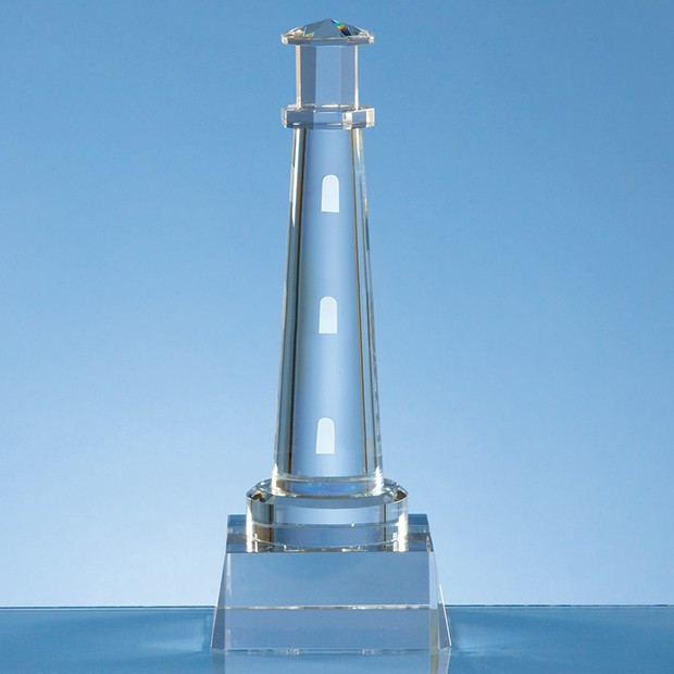 Promotional 19cm Optical Crystal Lighthouse