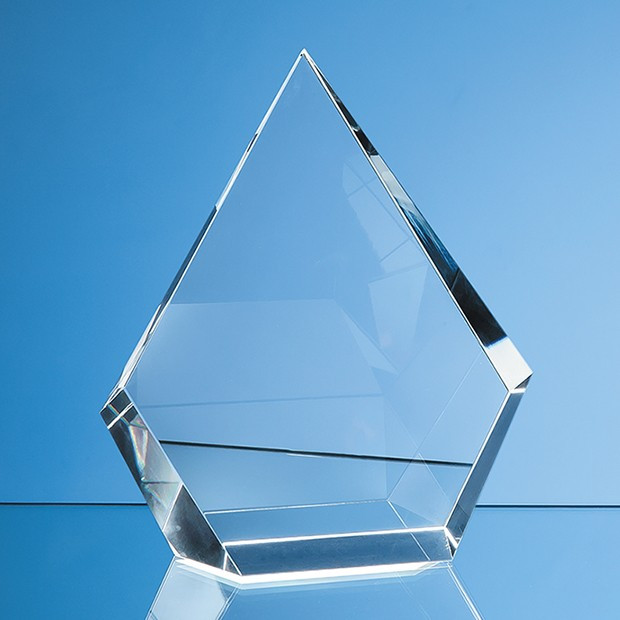 Promotional 17.5cm Optical Crystal Facet Diamond Award