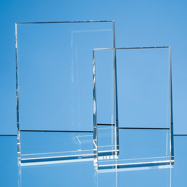 Promotional 15cm Optical Crystal Vertical Wedge Award