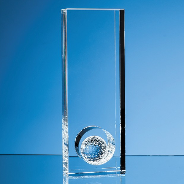 Promotional 23cm Optical Crystal Golf Ball in the Hole Award