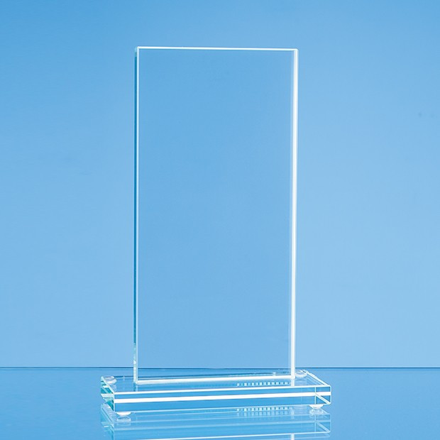 Promotional 24cm x 9.5cm x 12mm Jade Glass Tall Rectangle Award