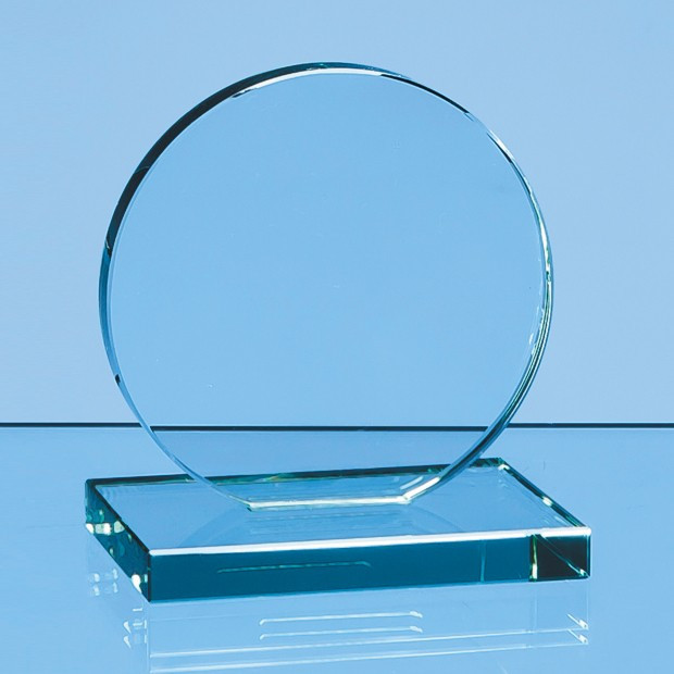 Promotional 10cm x 12mm Jade Glass Circle Award