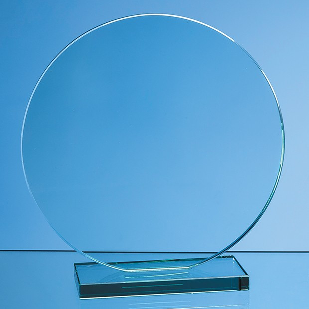 Promotional 20cm x 12mm Jade Glass Circle Award