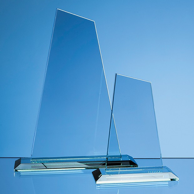 Promotional 15cm x 9cm x 12mm Jade Glass Mountain Award