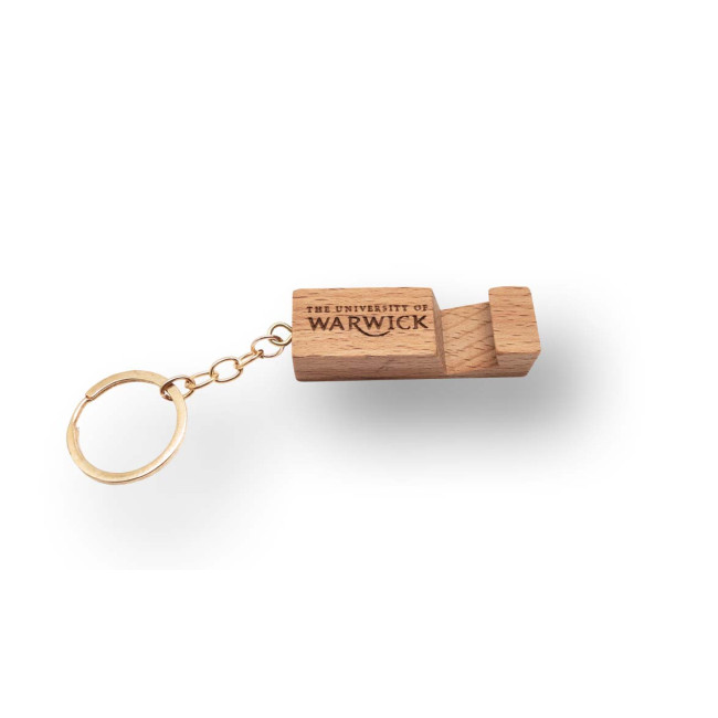 Promotional Wooden Phone Stand Keyring