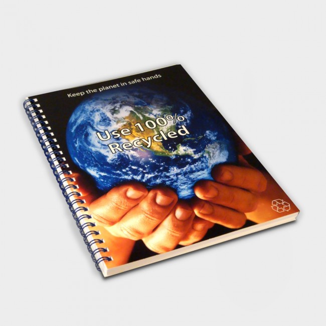 Promotional Green & Good A4 Wirebound Full colour Notebook - Recycled