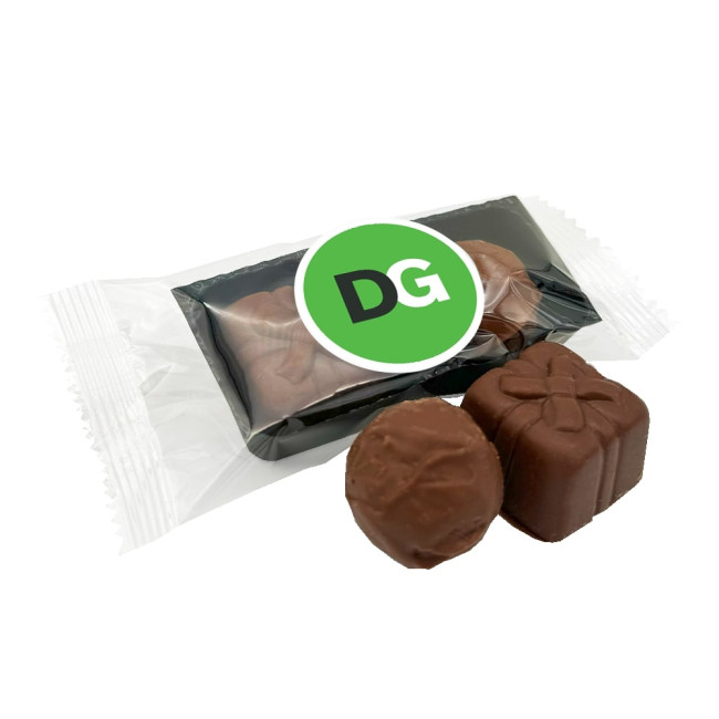 Promotional 2 Chocolate Truffles Flow Wrap