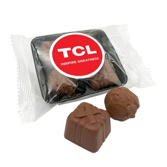 Promotional 4 Chocolate Truffles Flow Wrap