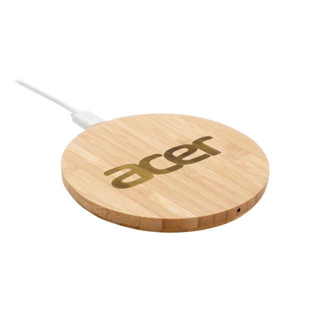 Promotional Bamboo Wireless Charger - 10W