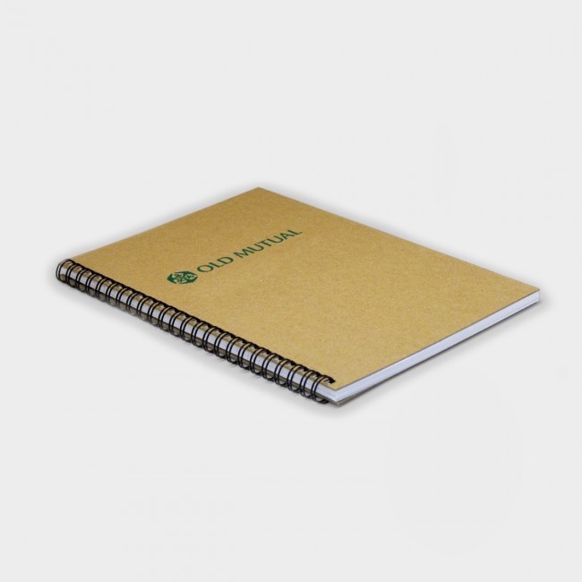 Promotional Green & Good A5 Wirebound Natural Board Notebook - Recycled