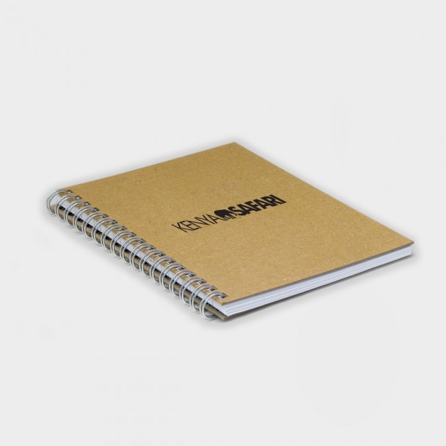 Promotional Green & Good A6 Wirebound Natural Board Notebook - Recycled